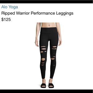 PRICE DROP! ALO Yoga ripped warrior leggings. SM.